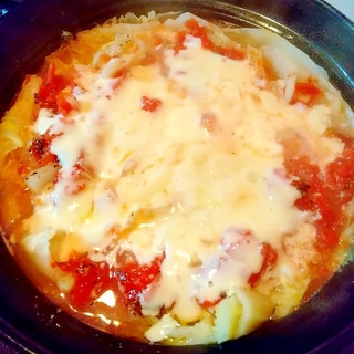 欲張り鍋(笑)白菜ミルフィーユトマトチーズ鍋